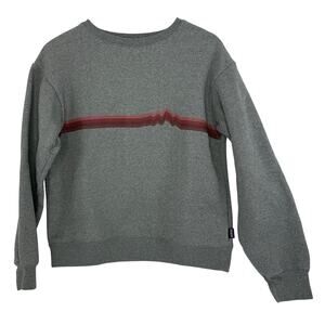 Patagonia Uprisal Crew Sweatshirt Men's M Gray Red Stripe Cotton Blend
